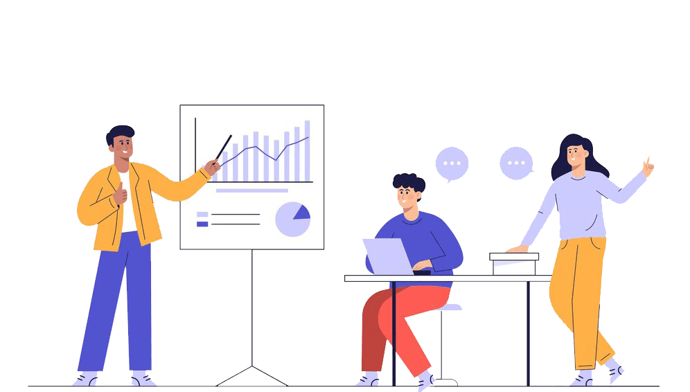 business man described showing graph stock financial trade market diagram vector illustration flat design 1150 39768